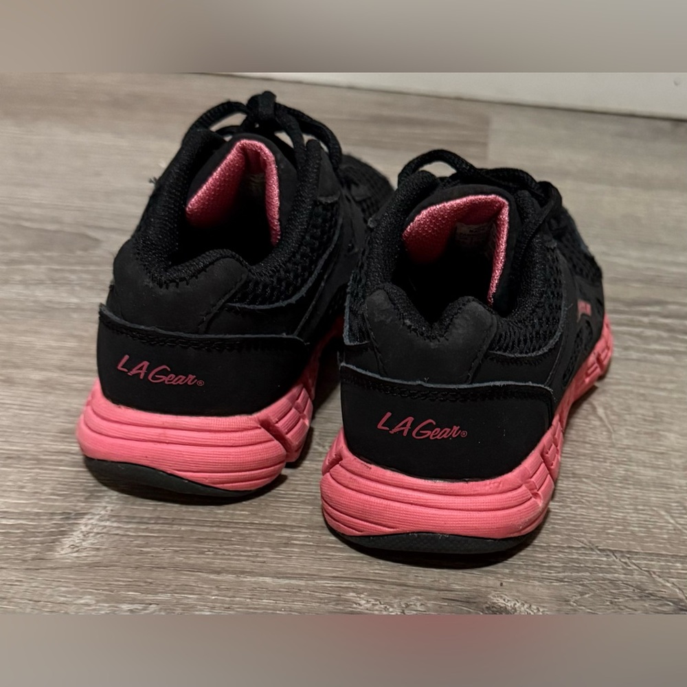 L.A. Gear Girls Running Shoes Black Pink Sneakers Size 1 | Athletic Trainers - Picture 5 of 10